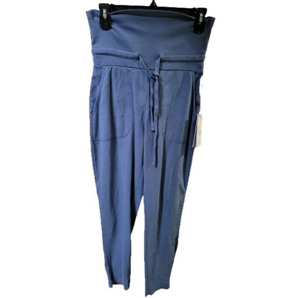 NWT Calme L Taper Leg Yogi Pant Blue High Waist 117056